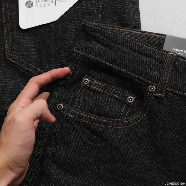 Quần jean Jacobs Cole đen muối tiêu co giãn - Ảnh 4