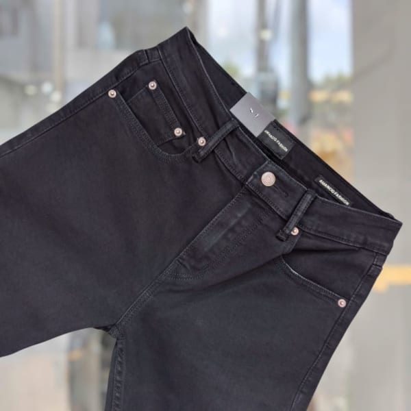 Quần jean Amancio đen slimfit co giãn nhẹ - Ảnh 3