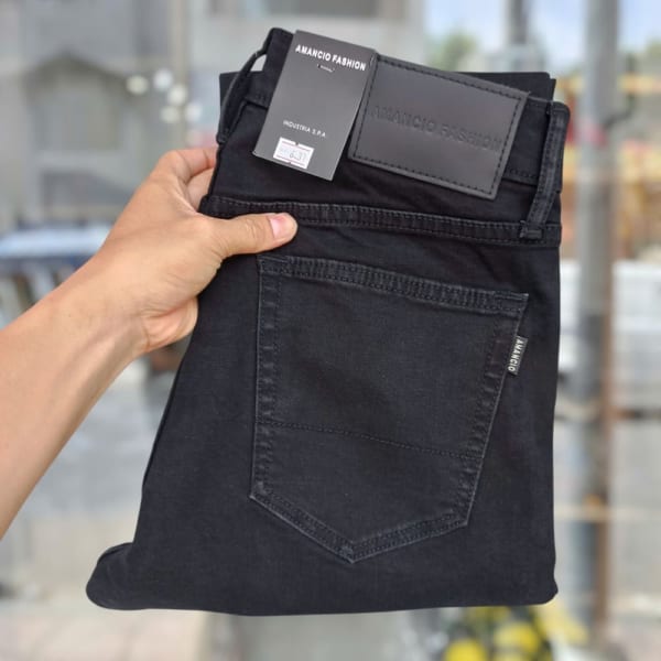 Quần jean Amancio đen slimfit co giãn nhẹ - Ảnh 7