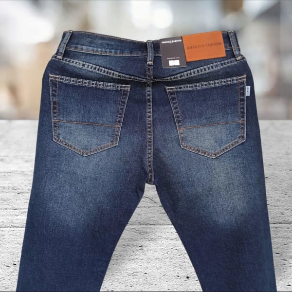 Quần jean Amancio form slim xanh đậm co giãn nhẹ - Ảnh 2