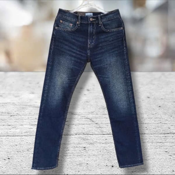 Quần jean Amancio form slim xanh đậm co giãn nhẹ - Ảnh 6