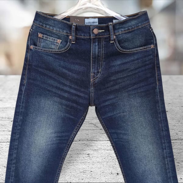 Quần jean Amancio form slim xanh đậm co giãn nhẹ - Ảnh 7