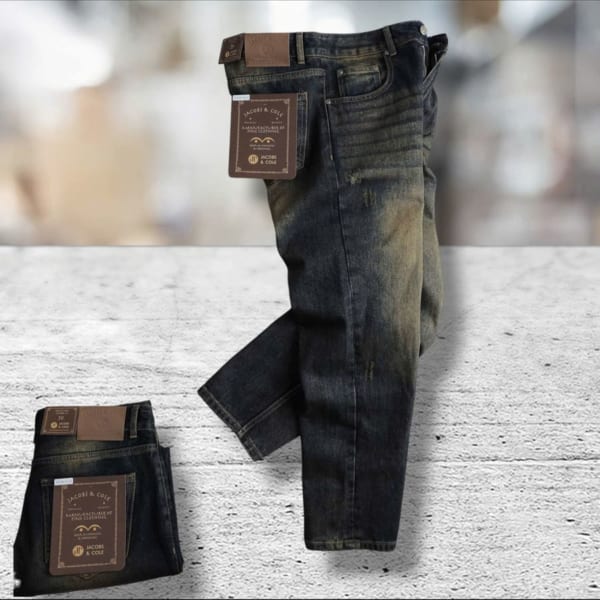 Quần jean jacobs cole ống suông wash rêu - Ảnh 2