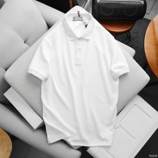 Áo thun Jacobs Cole màu trắng cổ polo đơn giản thanh lịch