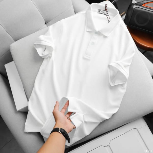 Áo thun Jacobs Cole màu trắng cổ polo đơn giản thanh lịch - Ảnh 6