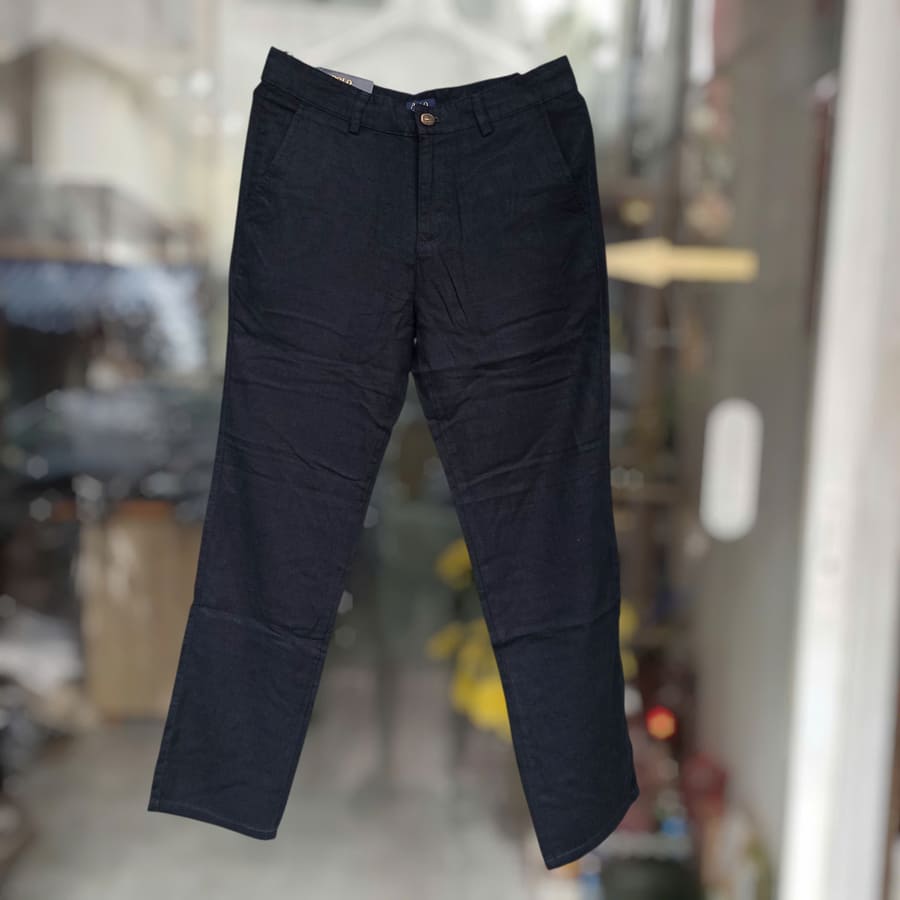 Quần dài linen màu xanh đen - Ảnh 5
