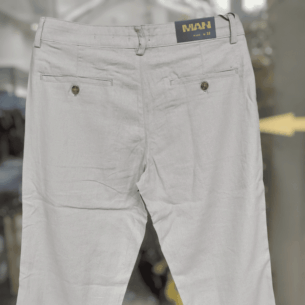 Quần dài linen nam màu kem