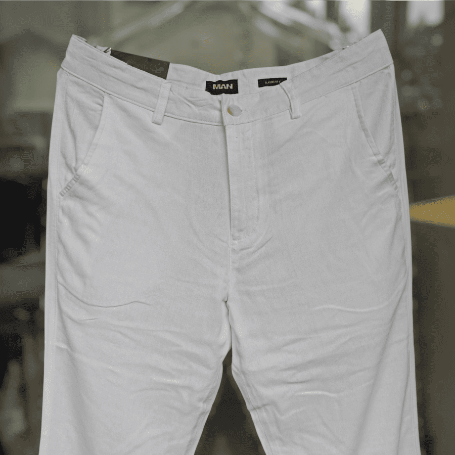 Quần dài linen nam màu trắng - Ảnh 3