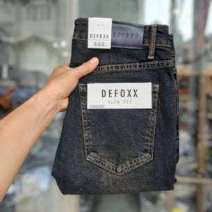 Quần jean nam defoxx xanh wash rêu