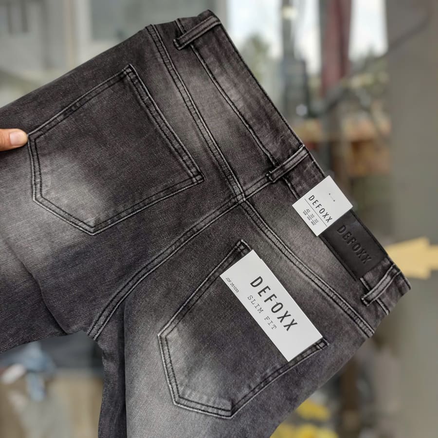 Quần jean nam defoxx xám wash - Ảnh 4