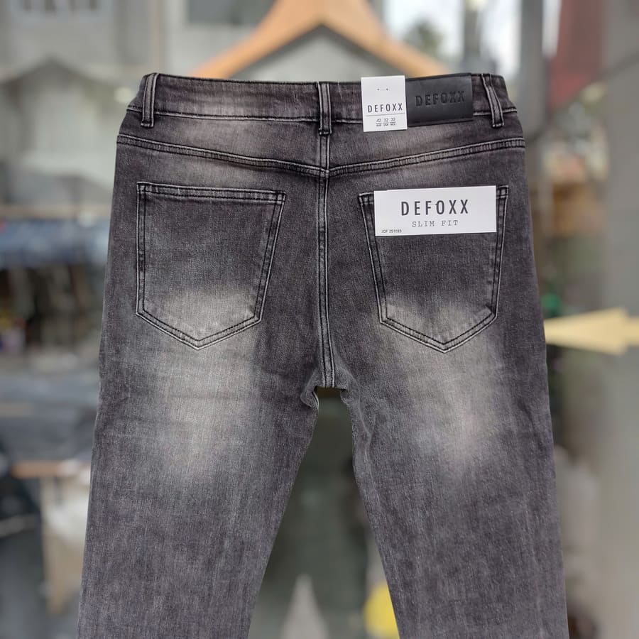 Quần jean nam defoxx xám wash - Ảnh 5