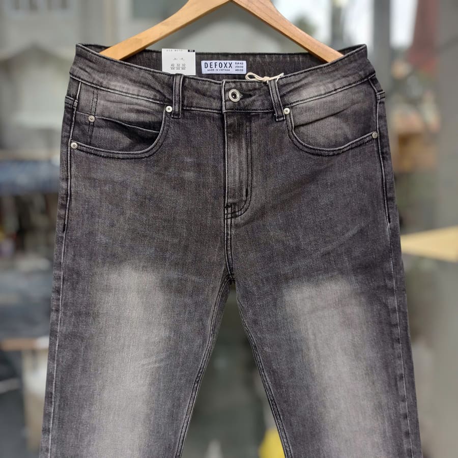 Quần jean nam defoxx xám wash - Ảnh 6