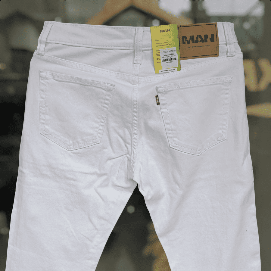 Quần jean nam trắng ống đứng co giãn - Ảnh 6