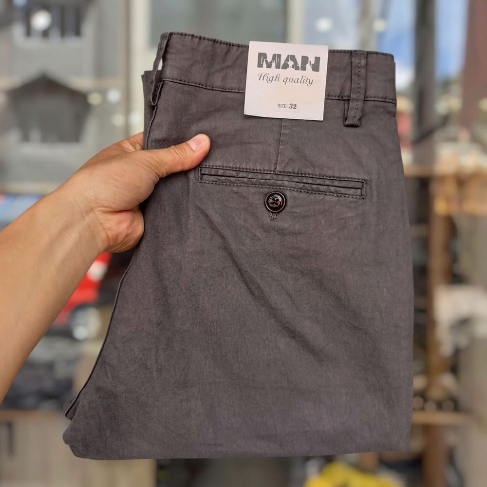 Quần kaki nam màu xám co giãn nhẹ